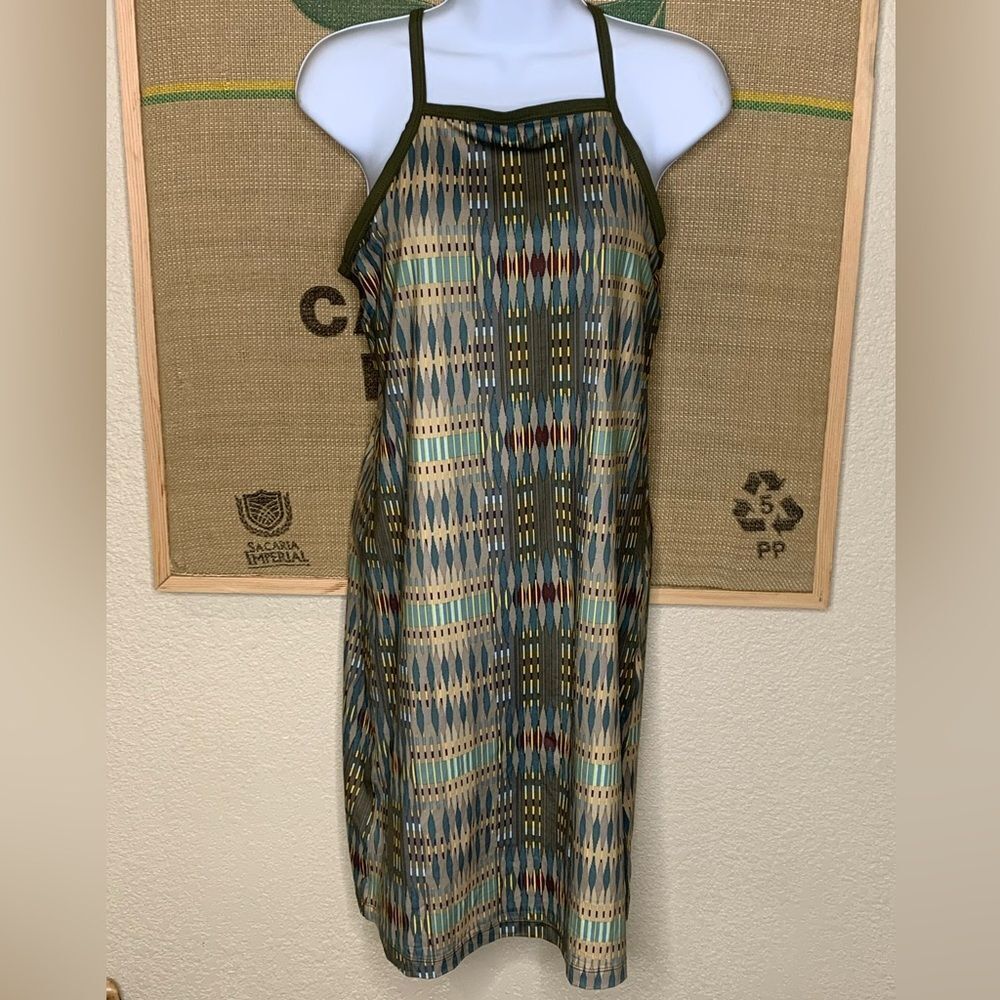 Prana Backless Dress with Geometric Pattern